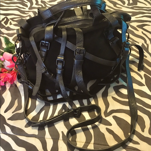Alexander Wang Handbags - ALEXANDER WANG”KRISTIN” BLK SUEDE BUCKLE SHLDR BAG